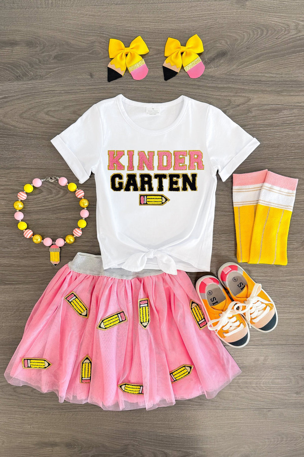 "Pre-K - 6th Grade" Pink Pencil Tutu Skirt Set | Sparkle in Pink