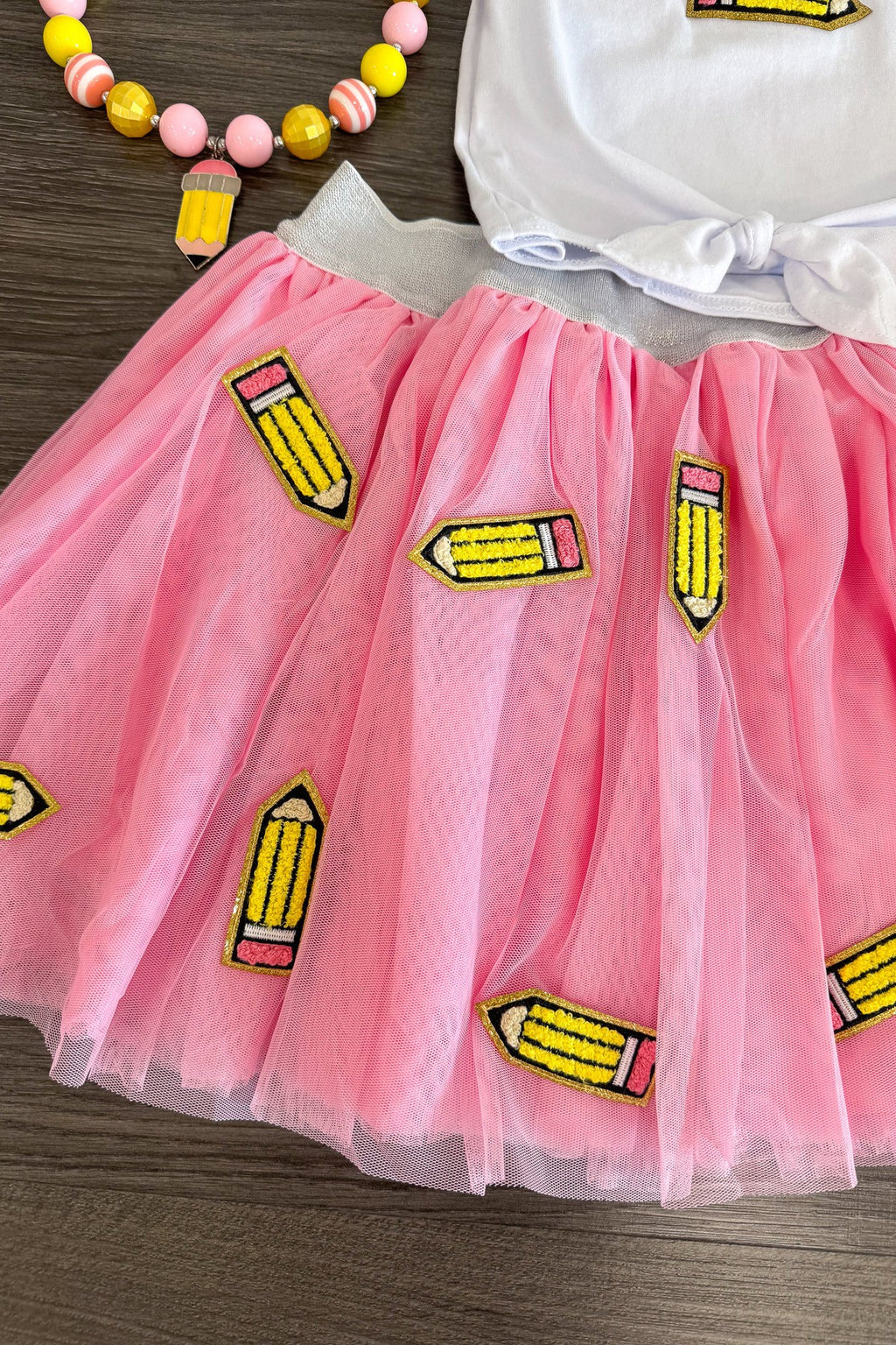 "Pre-K - 6th Grade" Pink Pencil Tutu Skirt Set | Sparkle in Pink