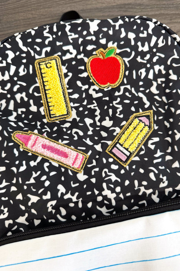 Composition Notebook Chenille Patch Backpack | Sparkle in Pink