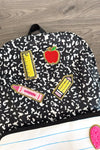 Composition Notebook Chenille Patch Backpack | Sparkle in Pink
