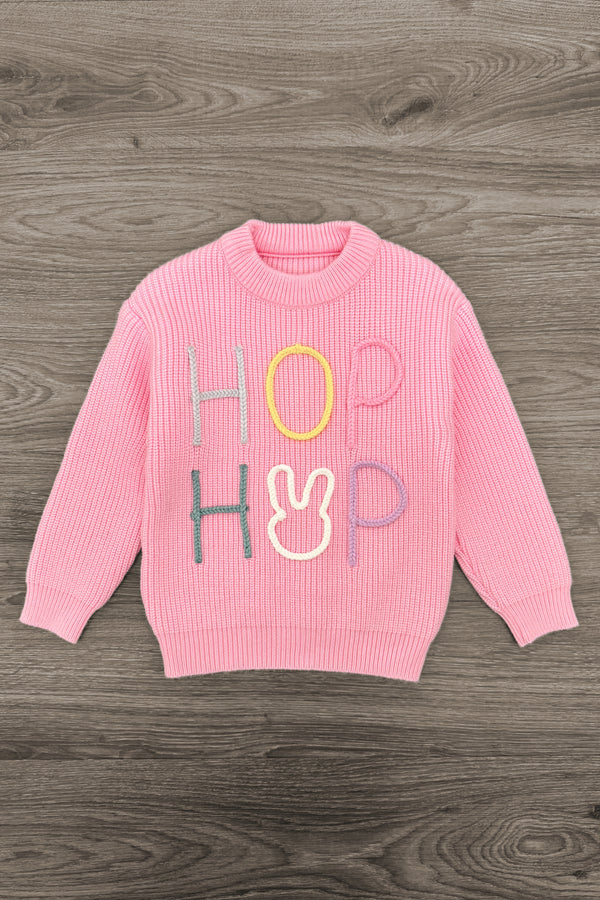 "Hop Hop" Pastel Knit Sweater - Boy or Girl | Sparkle in Pink
