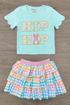"Hip Hop" Rainbow Plaid Skirt Set | Sparkle in Pink