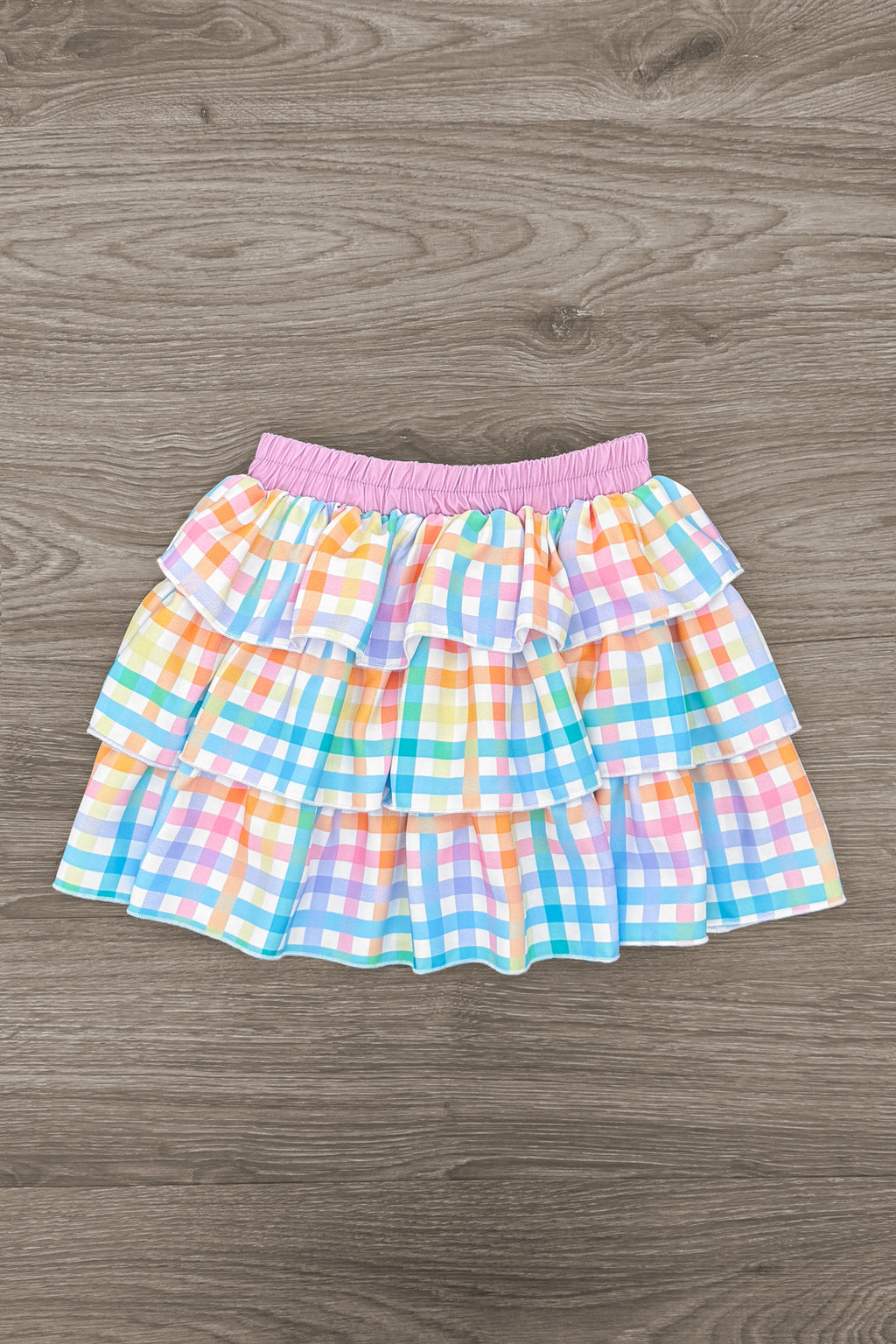 "Hip Hop" Rainbow Plaid Skirt Set | Sparkle in Pink
