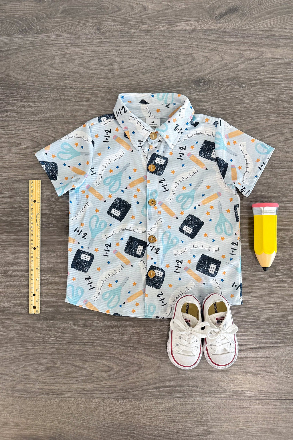 Light Blue School Button Down Top | Sparkle in Pink