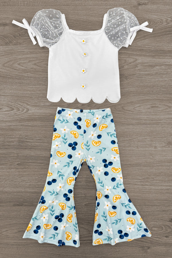 Blueberries & Lemons Flare Pant Set | Sparkle in Pink