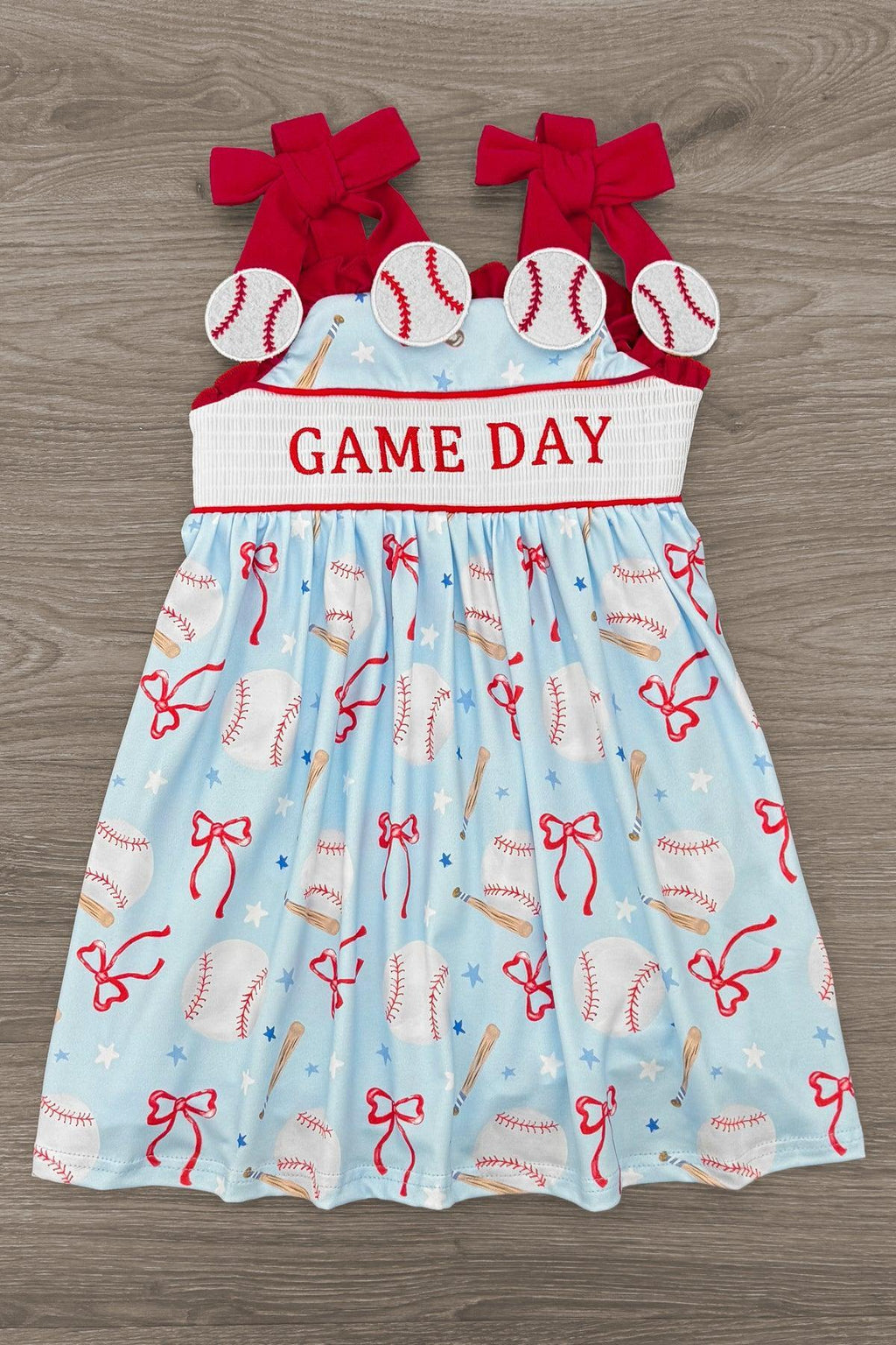 "Game Day" Baseball & Bows Dress | Sparkle in Pink