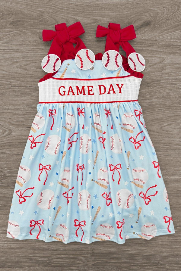 "Game Day" Baseball & Bows Dress | Sparkle in Pink