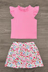 Pink Pearl Floral Skirt Set | Sparkle in Pink