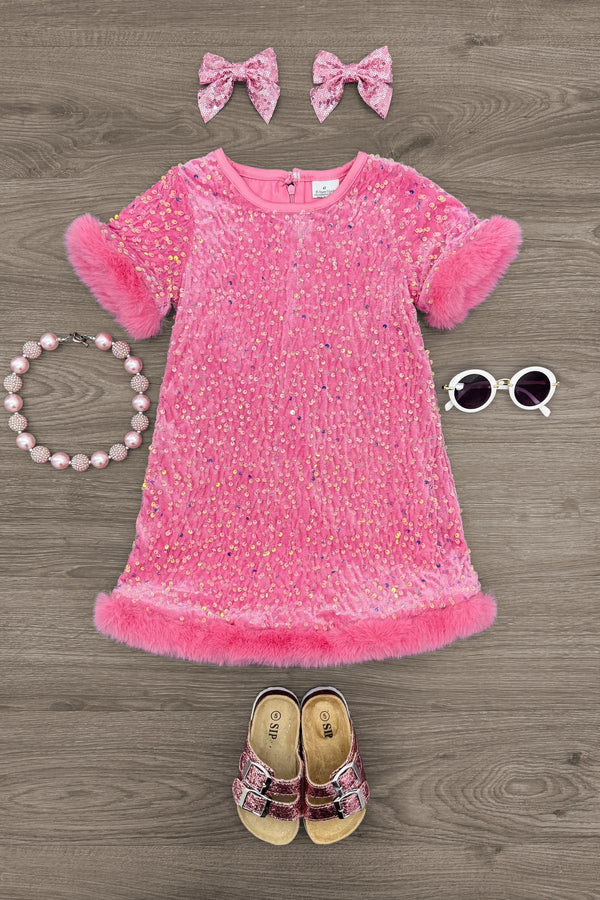 Sparkle Plush Sequin Dress | Sparkle in Pink