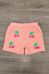 Pink Waffle Knit Cherry Short Set | Sparkle in Pink