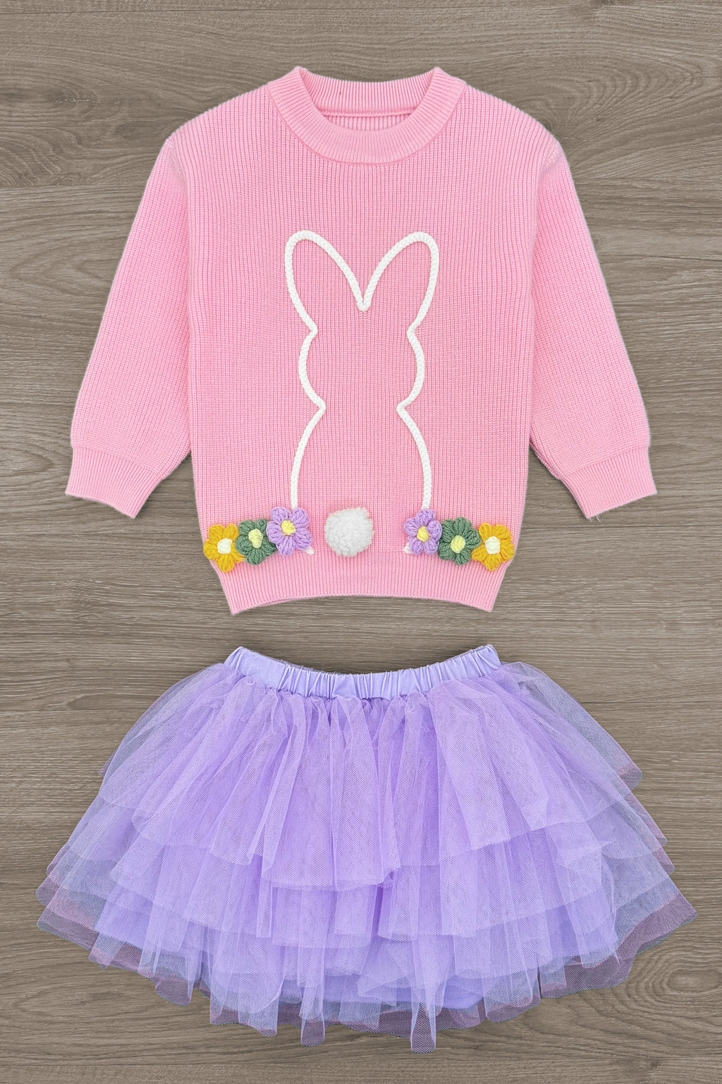 Knit Bunny Sweater Tutu Skirt Set | Sparkle in Pink