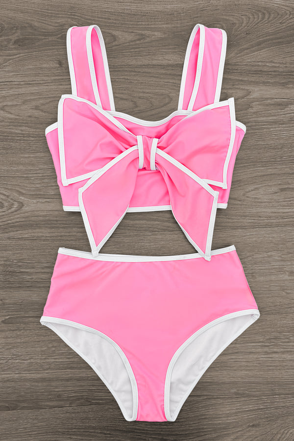 Mom & Me - Pink & White Bow Bikini | Sparkle in Pink