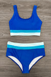 Blue Stripe Family Swimsuits | Sparkle in Pink