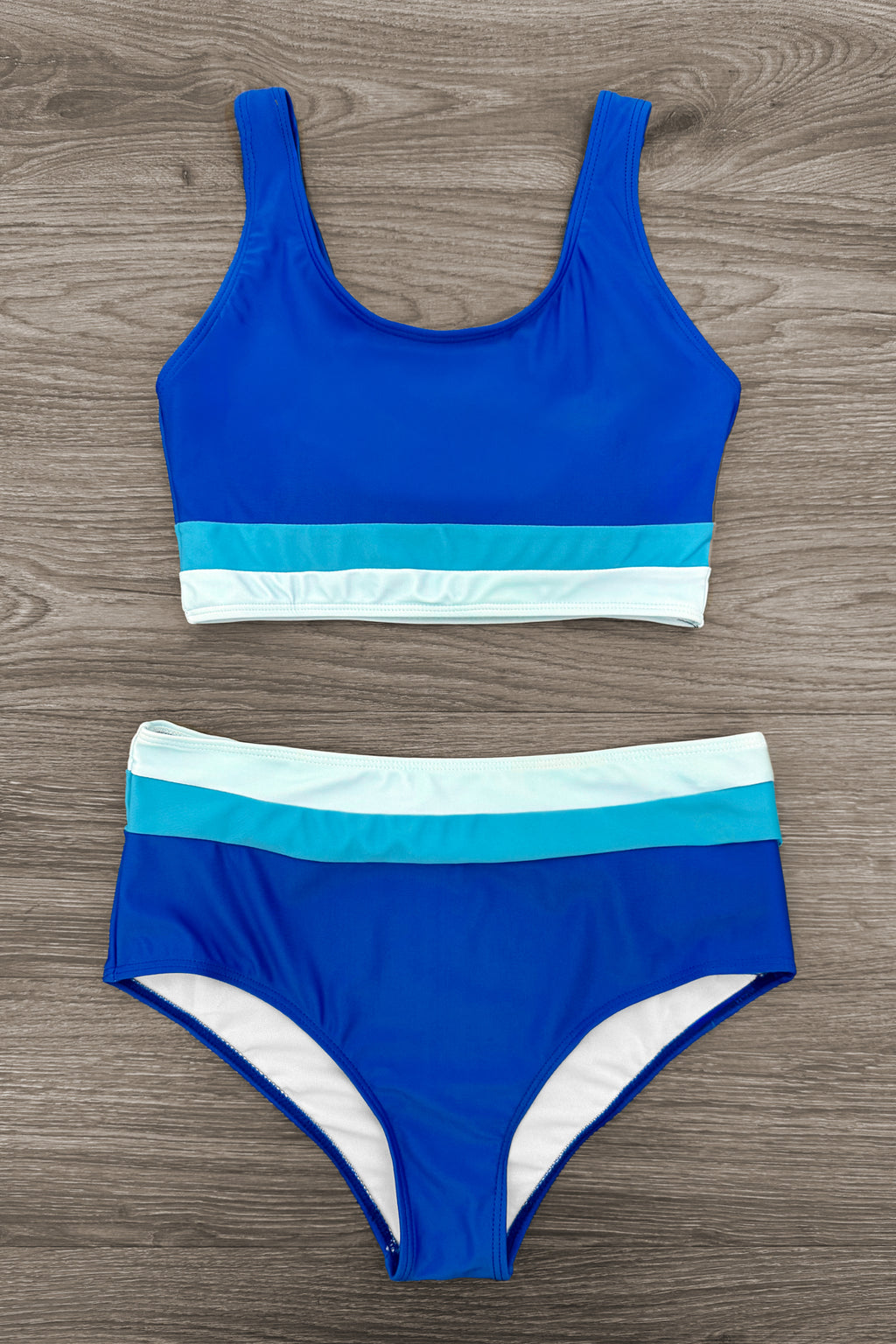 Blue Stripe Family Swimsuits | Sparkle in Pink