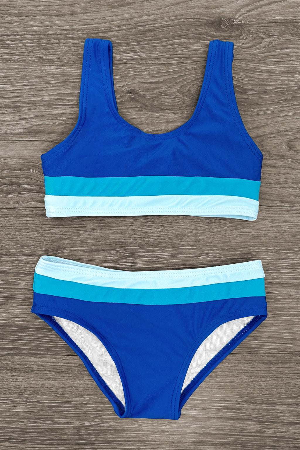 Blue Stripe Family Swimsuits | Sparkle in Pink