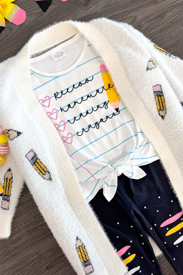 "Recess, Homework..." Legging Set | Sparkle in Pink