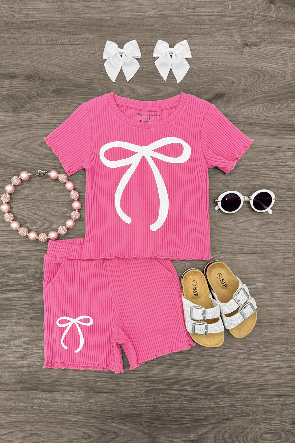 Pink Bow Short Set | Sparkle in Pink