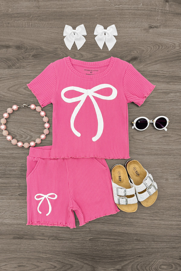 Pink Bow Short Set | Sparkle in Pink