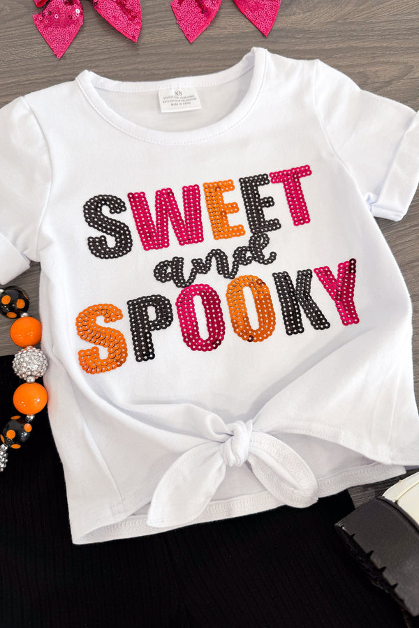 "Sweet and Spooky" Ribbed Bell Bottom Set | Sparkle in Pink