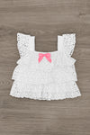 Bunny Bow Denim Short Set | Sparkle in Pink