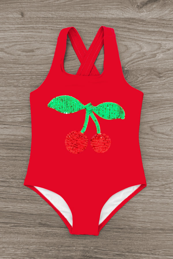 Cherry Sequin Swimsuit | Sparkle in Pink