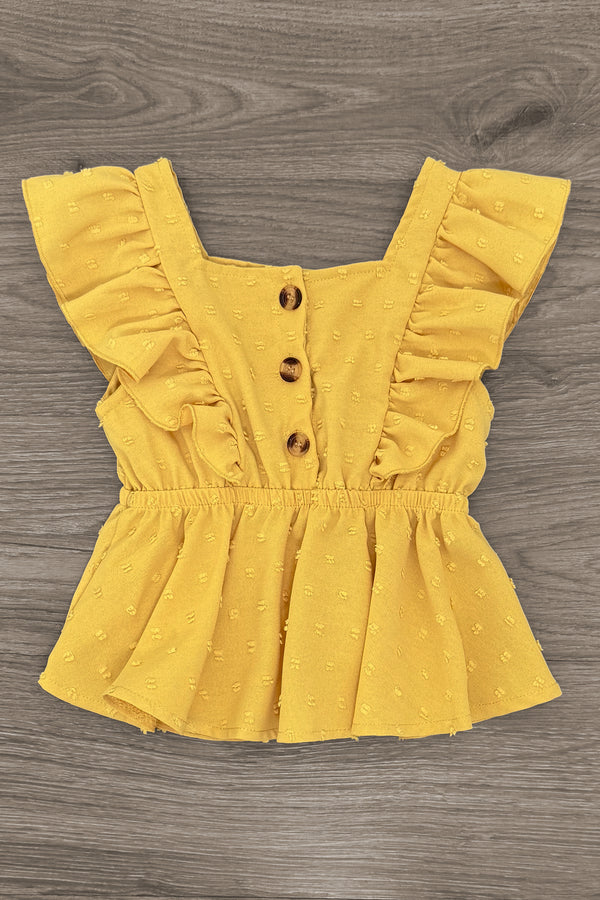 Yellow Lemon Denim Short Set | Sparkle in Pink