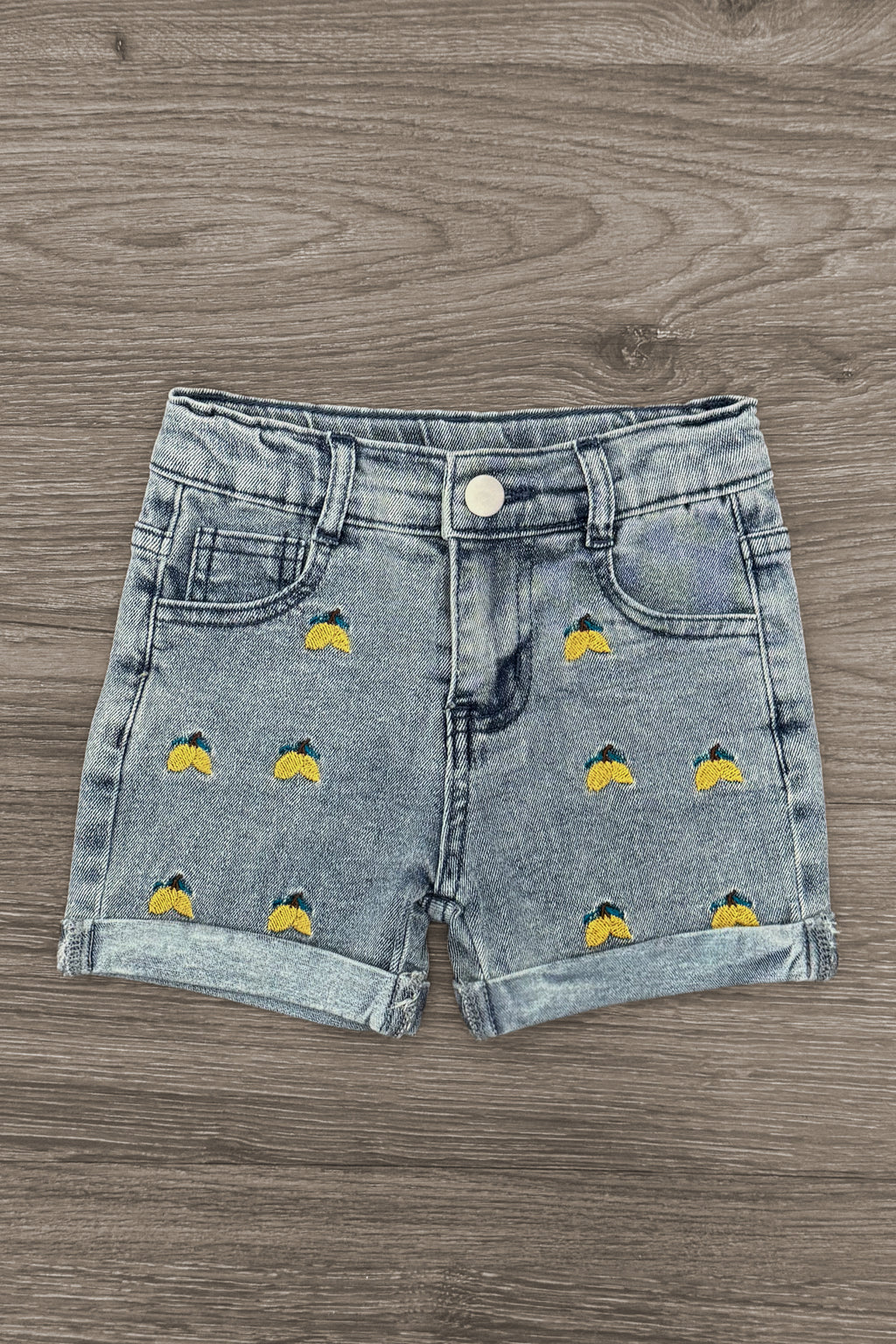 Yellow Lemon Denim Short Set | Sparkle in Pink