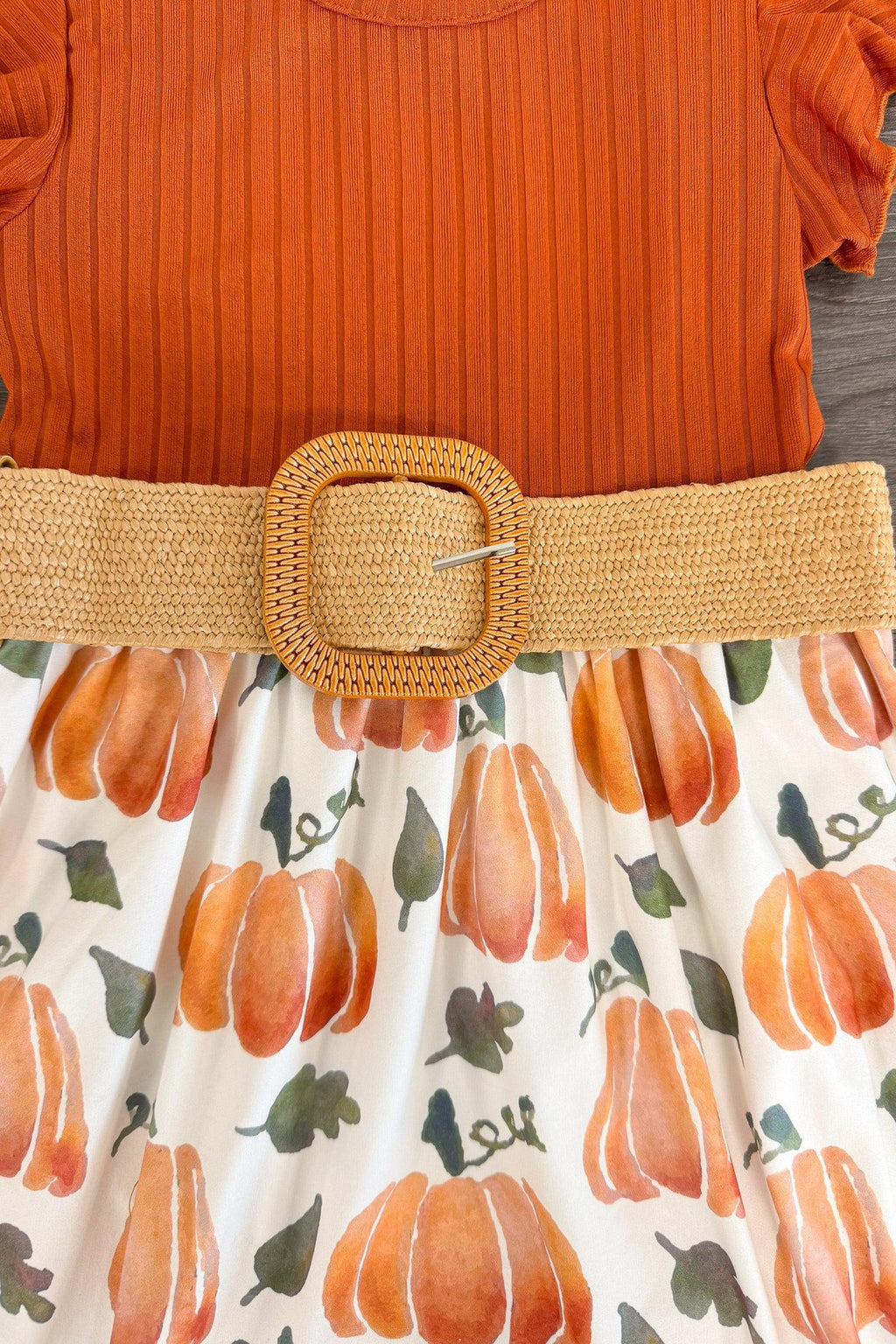 Rust Watercolor Pumpkin Dress | Sparkle in Pink