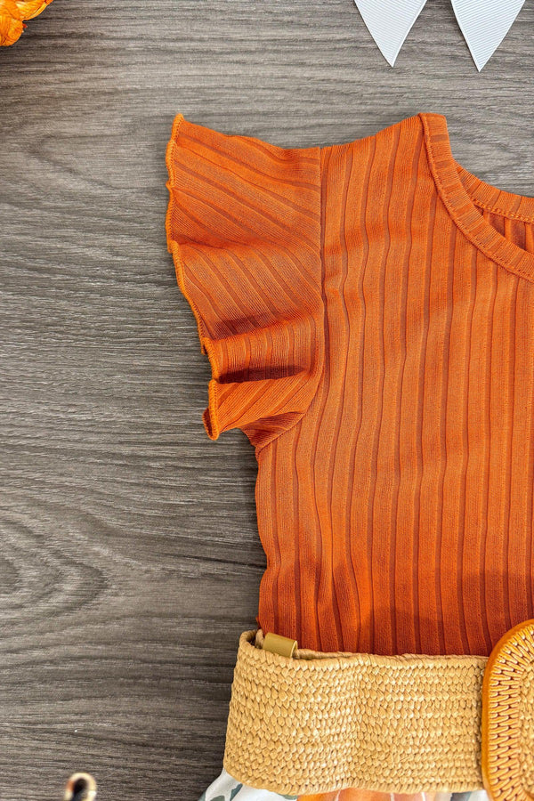 Rust Watercolor Pumpkin Dress | Sparkle in Pink