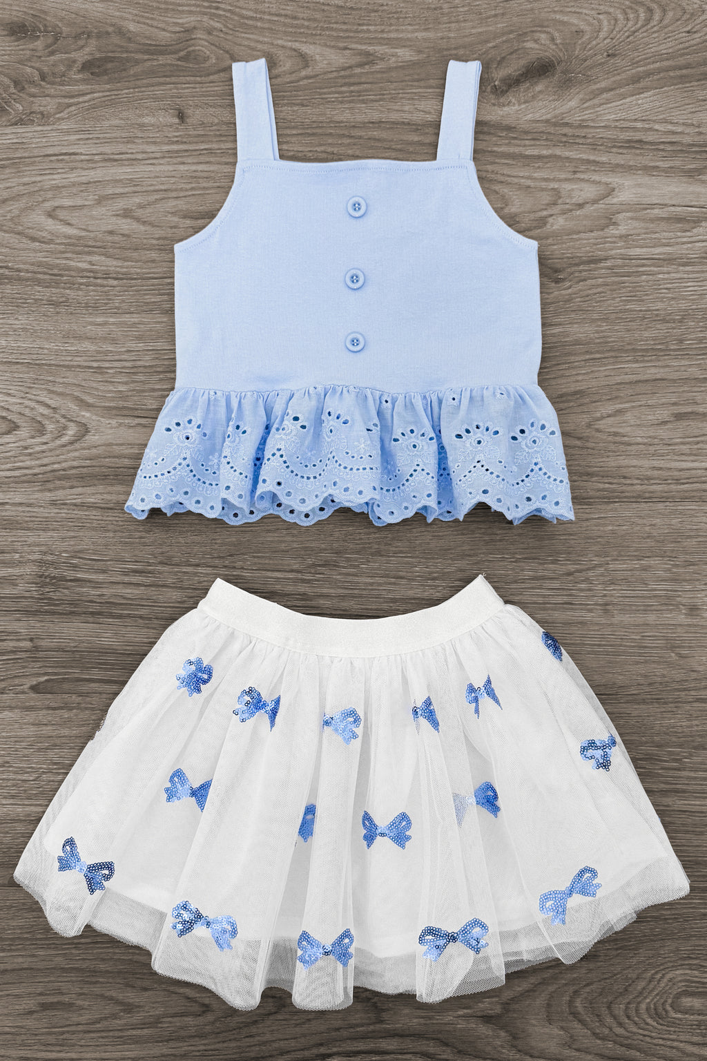 Blue Bow Tutu Skirt Set | Sparkle in Pink