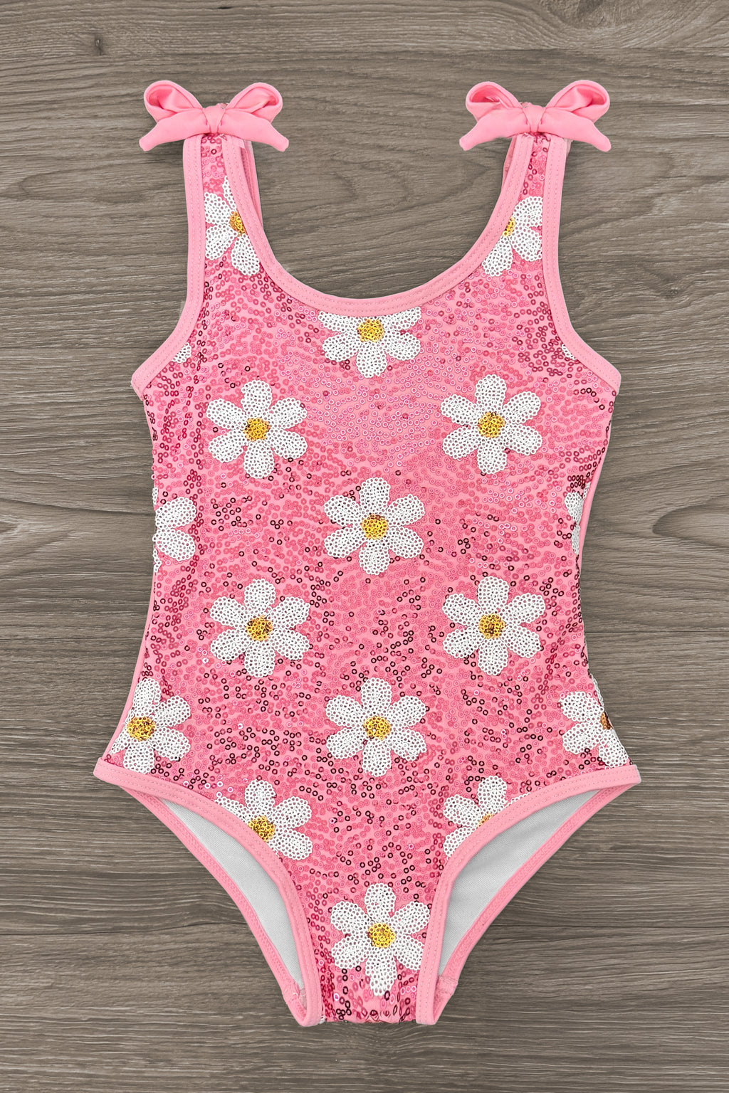 Pink Flower Sequin Swimsuit | Sparkle in Pink