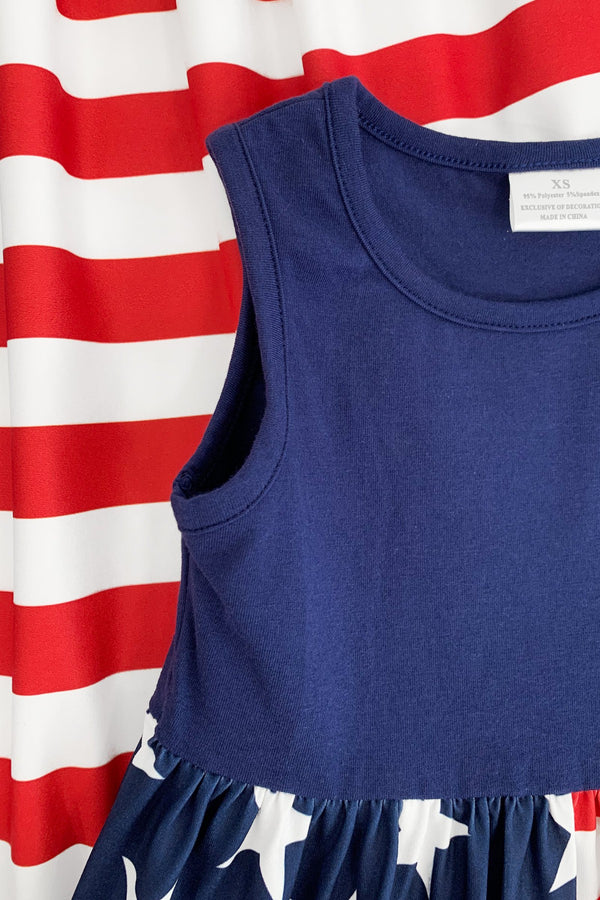 Mom & Me - American Flag Dress - Sparkle in Pink
