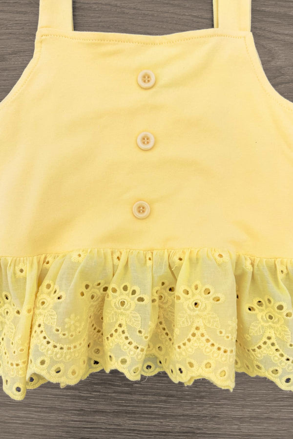 Eyelet Flower Denim Short Set | Sparkle in Pink