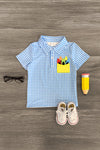 Blue Gingham Crayon Top - Sparkle in Pink