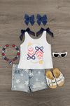 Cowgirl Bow Denim Short Set | Sparkle in Pink