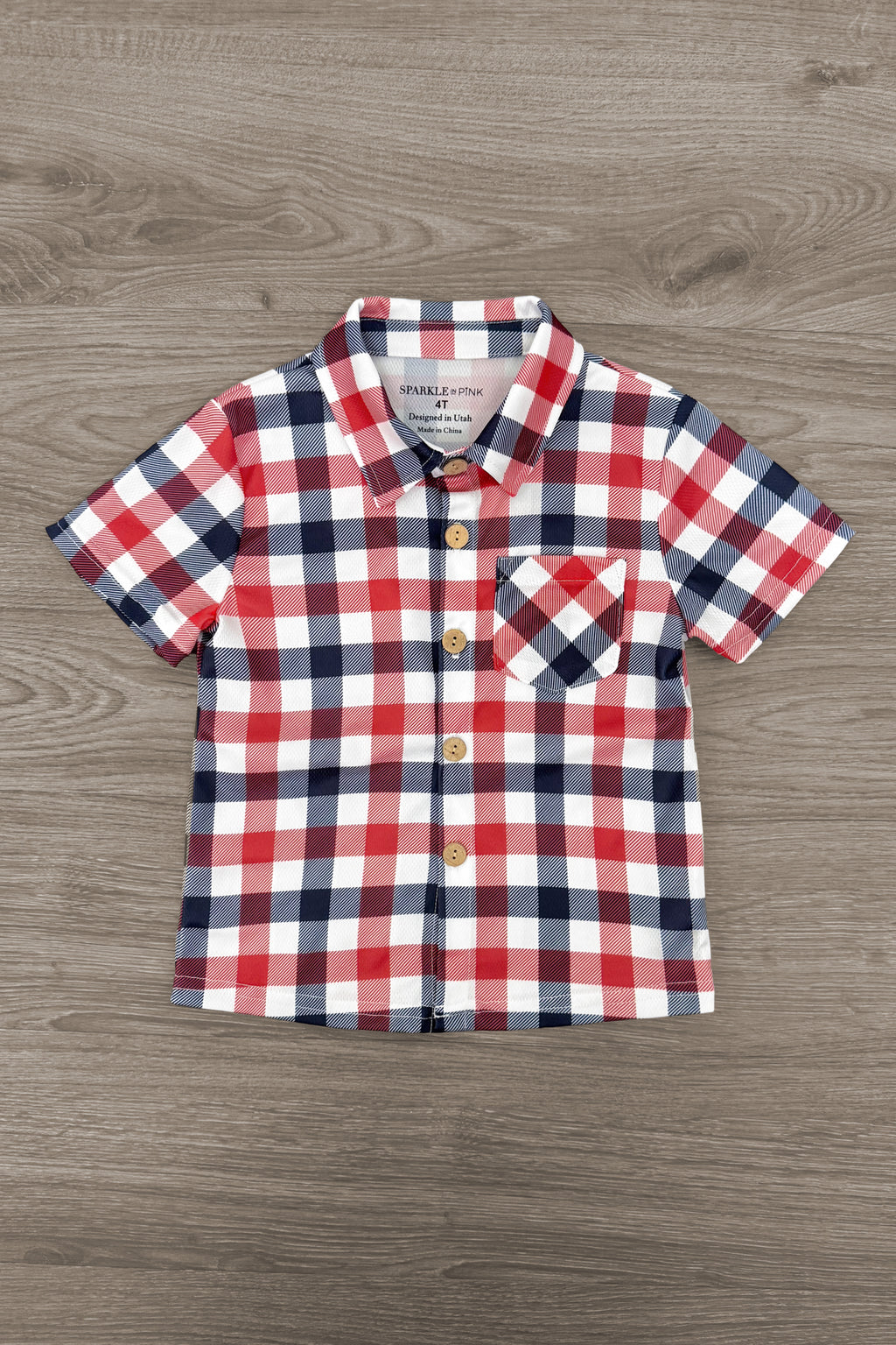 Red, White & Blue Plaid Family Set | Sparkle in Pink