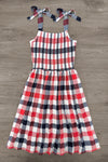 Red, White & Blue Plaid Family Set | Sparkle in Pink