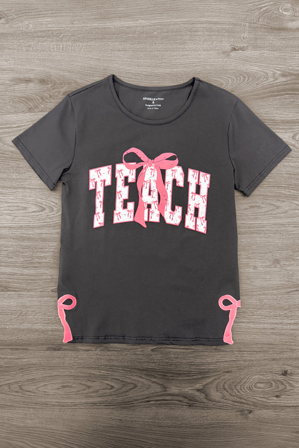 Mom & Me - "Teach & Learn" Pink Bow Top & Pant Set | Sparkle in Pink