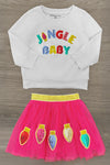 Mom & Me - "Jingle Belle & Jingle Baby" Skirt Set | Sparkle in Pink