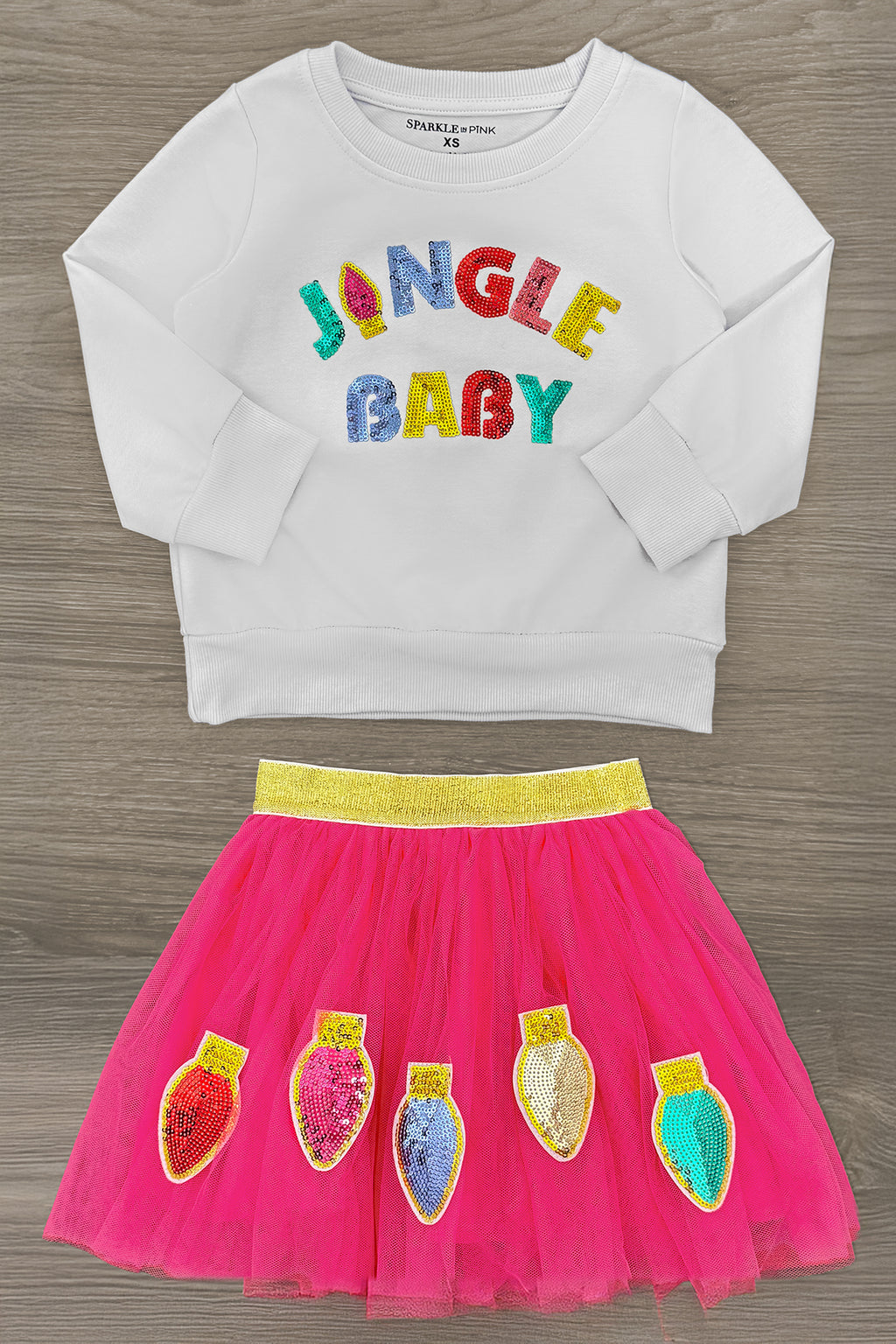 Mom & Me - "Jingle Belle & Jingle Baby" Skirt Set | Sparkle in Pink