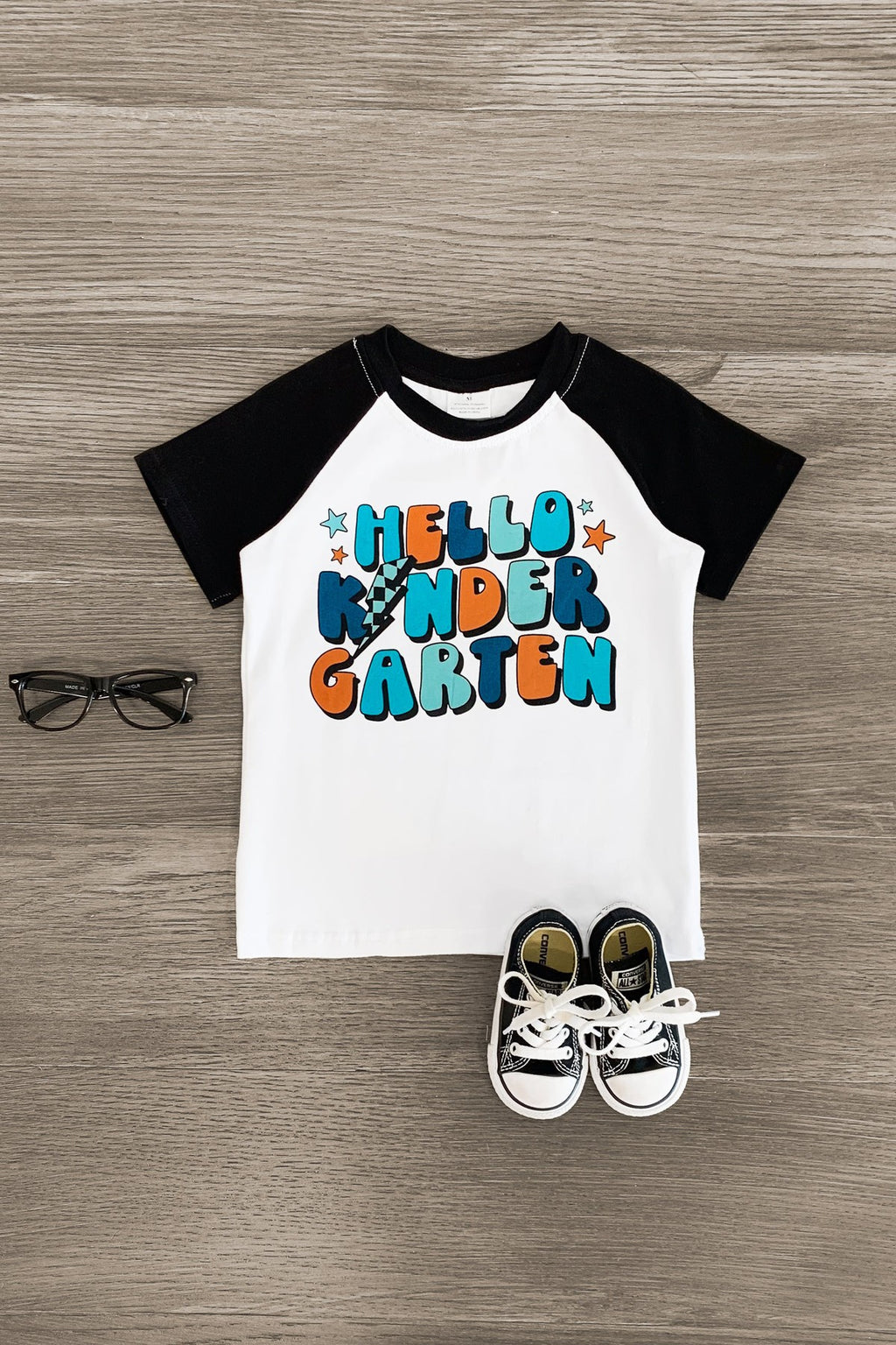 "Hello Preschool - Fifth Grade" Black & White Top - Sparkle in Pink