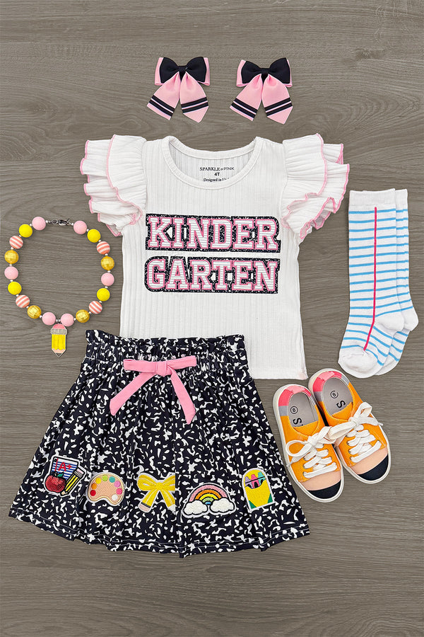"Pre-K - Sixth Grade" Notebook Skirt Set