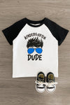 "Pre-K - 3rd Grade Dude" White & Black Top - Sparkle in Pink