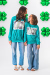 Mom & Me - "Lucky" Green Cheetah Long Sleeve Top | Sparkle in Pink