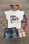 "Little Miss Pre-K - 6th Grade" White Top | Sparkle in Pink