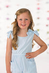 Ribbed Bow Romper | Sparkle in Pink