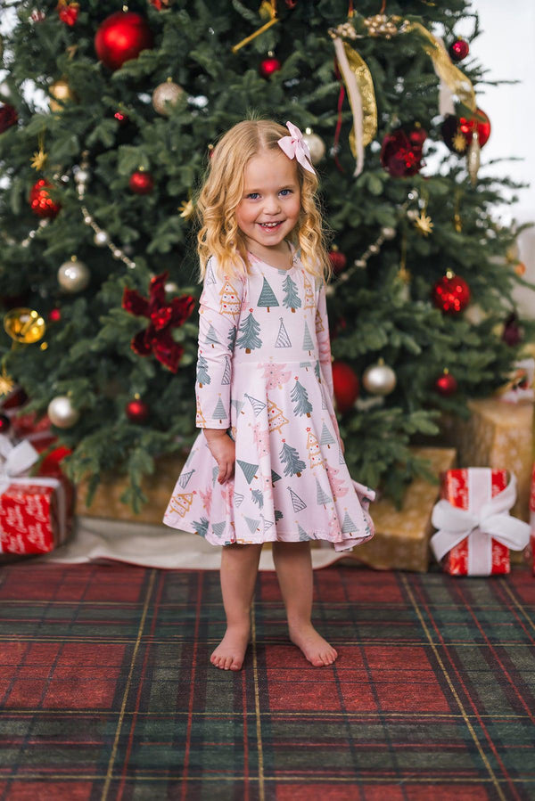 Bamboo Pastel Pink Christmas Tree Dress | Sparkle in Pink
