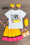 "Pre-K - 5th Grade" Paper & Pencil Skirt Set - Sparkle in Pink
