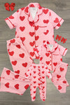 Mom & Me - Pink Heart Waffle Knit Pajamas