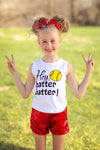 "Hey Batter Batter" Softball Sequin Short Set - Sparkle in Pink